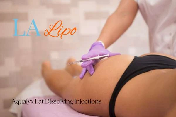 Woman having fat dissolving injections Stoke-upon-Trent on thighs