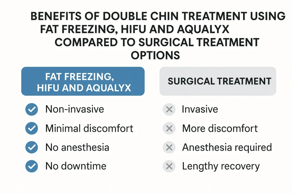 Graphic about the benefits of double chin treatment Stoke-upon-Trent - from LA LIPO