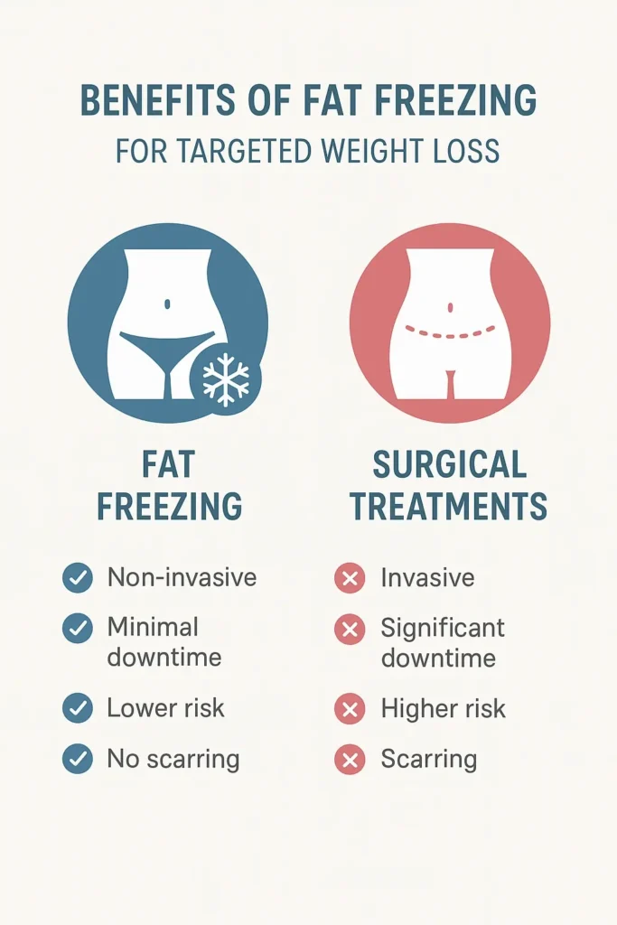 graphic showing the benefits of fat freezing Stoke-upon-Trent