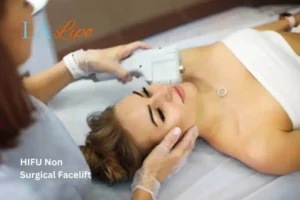 Woman having Hi-Fu to reduce wrinkles Stoke-upon-Trent.